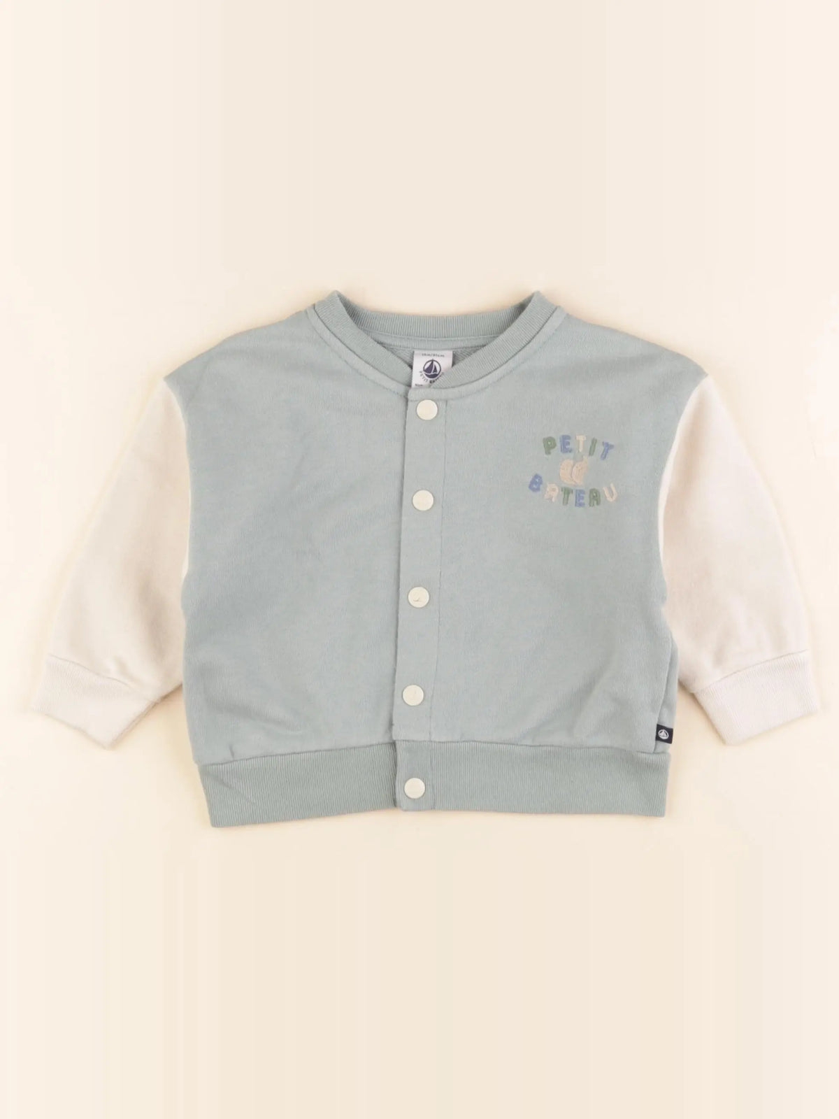 Petit Bateau - sweat vert - 18 mois