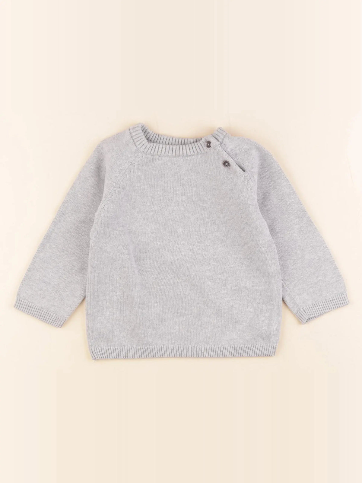 H&M - pull gris - 6/9 mois