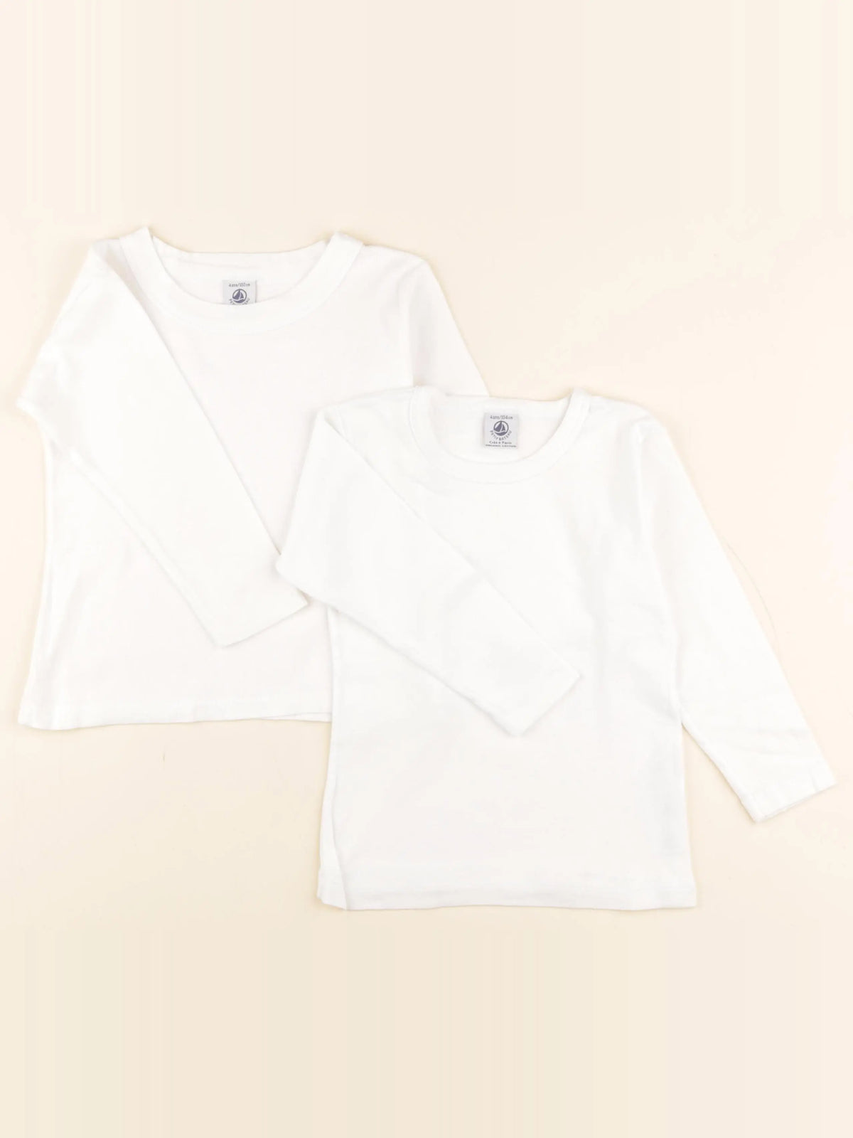 Petit Bateau - lot de 2 maillots de corps blanc - 4 ans