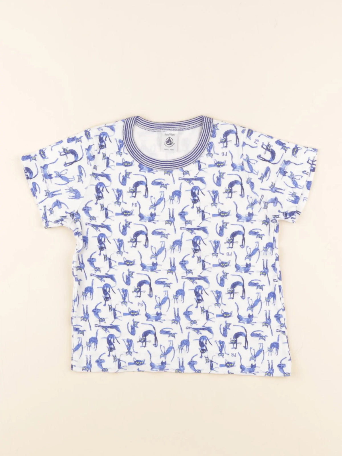 Petit Bateau - maillot de corps bleu - 3 ans