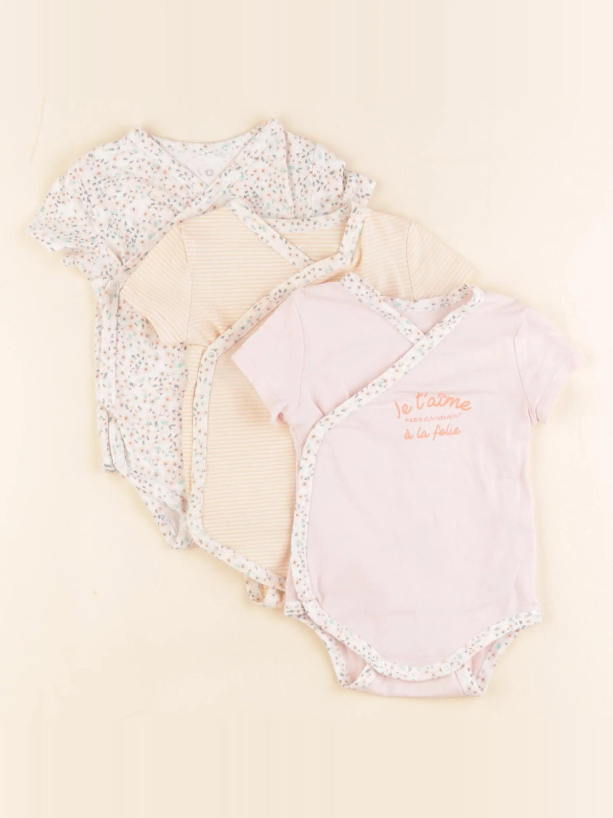 Tape à l'oeil - lot de 3 bodies en coton multicolore - 3 mois