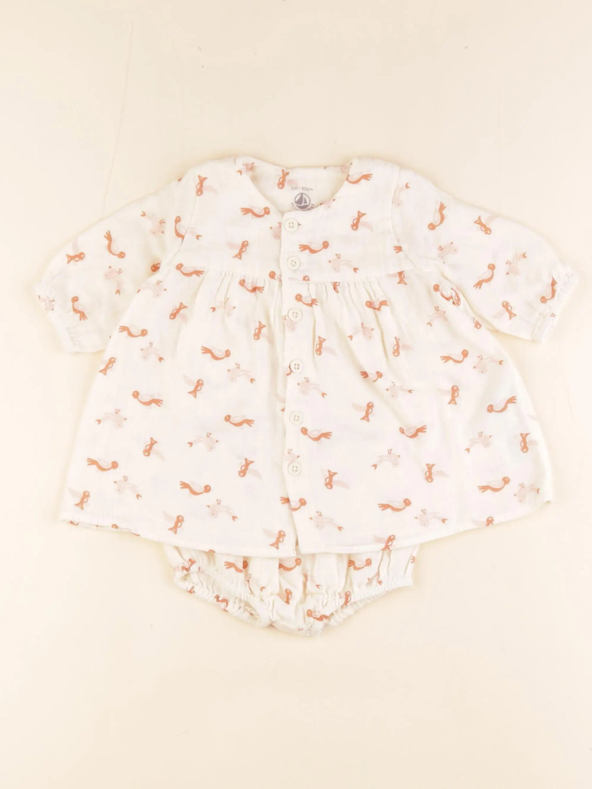 Petit Bateau - robe beige - 3 mois