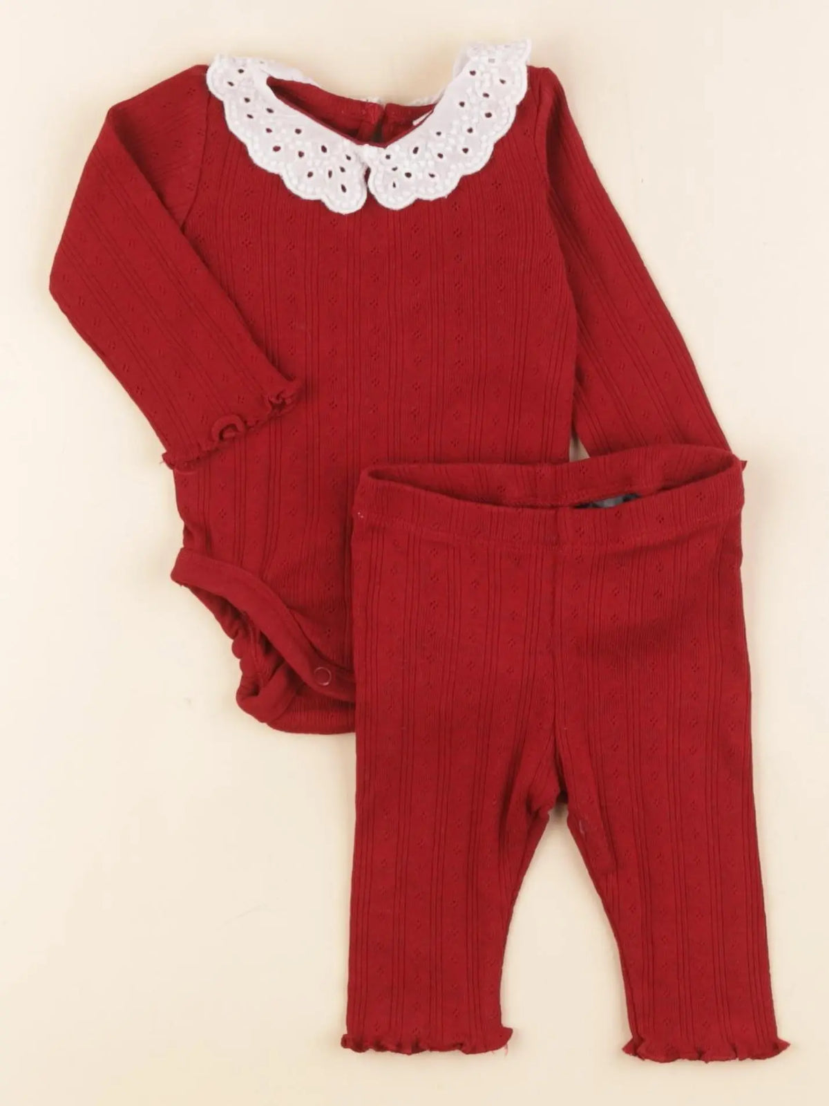 H&M - ensemble rouge - 1/2 mois