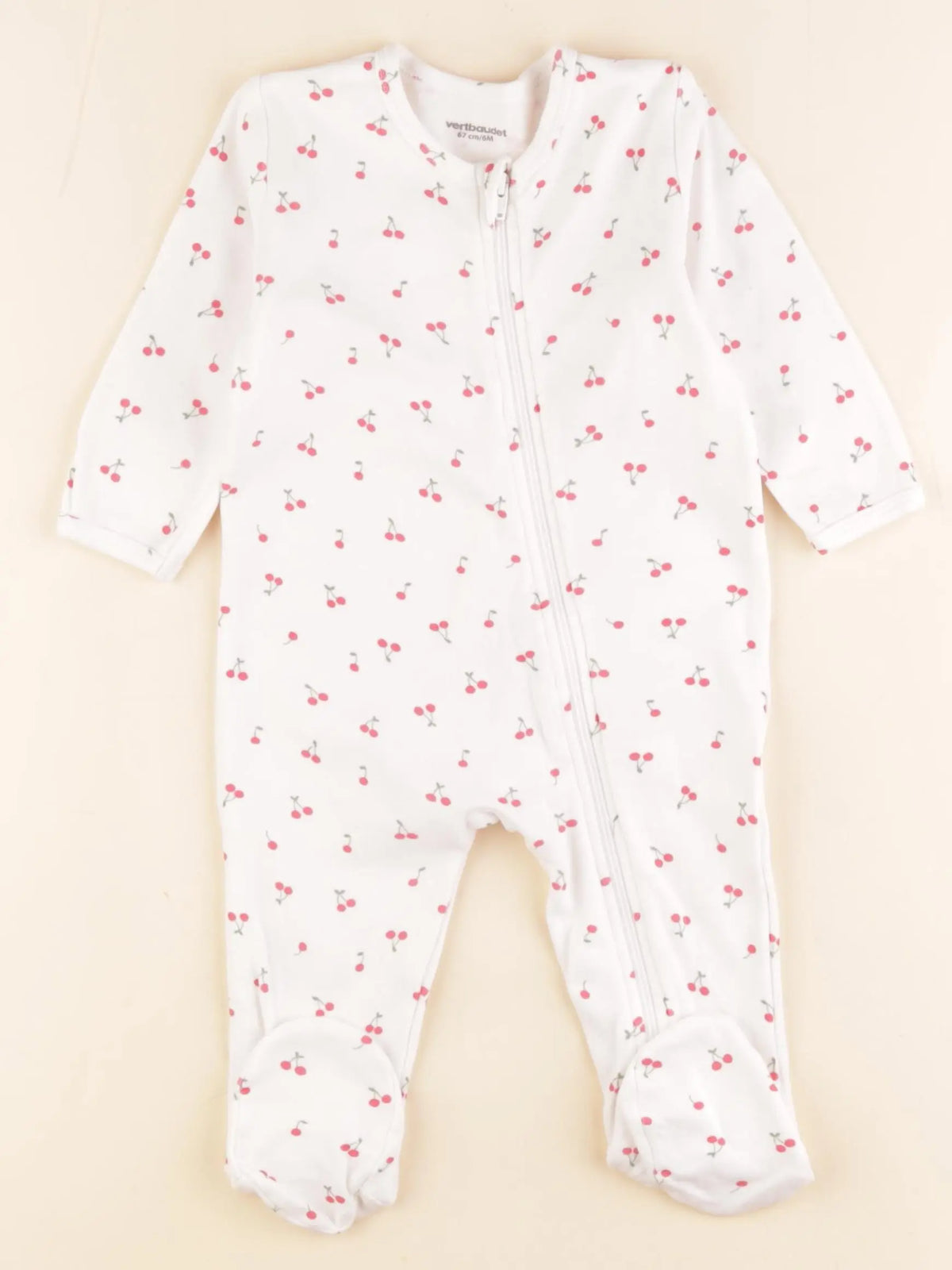 Vertbaudet - pyjama coton blanc - 6 mois
