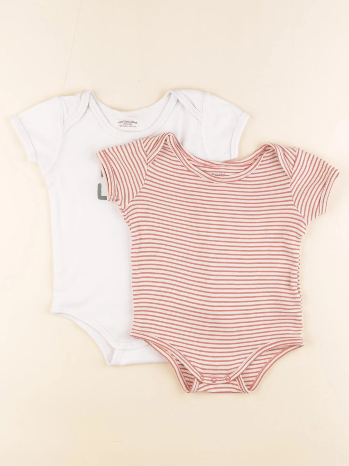 Vertbaudet - lot de 2 bodies en coton multicolore - 36 mois