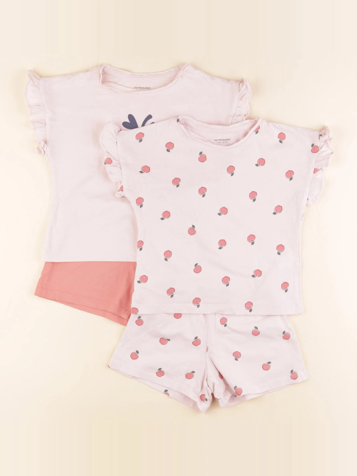 Vertbaudet - lot de 2 pyjamas coton rose - 3 ans