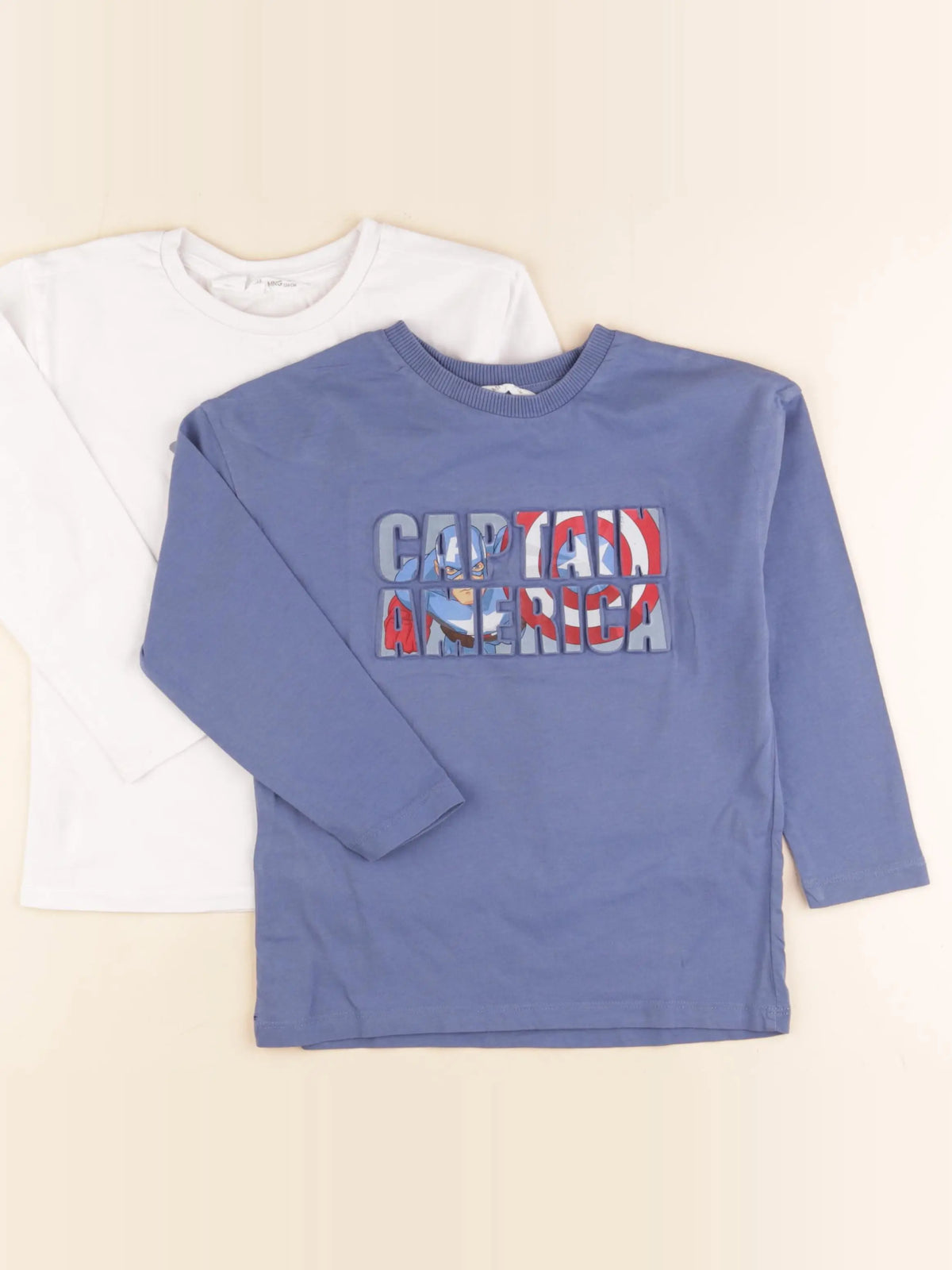 Mango - lot de 2 tee-shirts blanc, bleu - 5/6 ans
