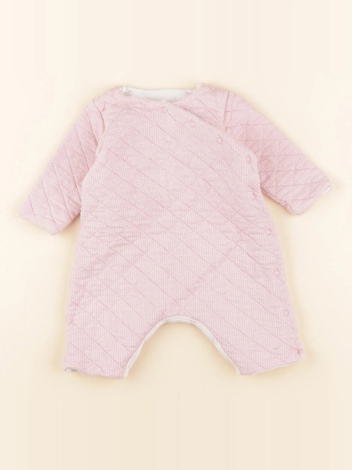 Petit Bateau - combinaison doublé rose - 1 mois