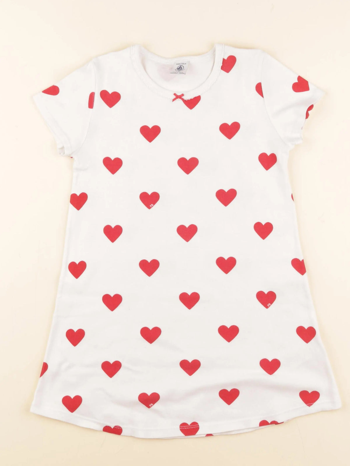 Petit Bateau - chemise de nuit coton rouge - 6 ans