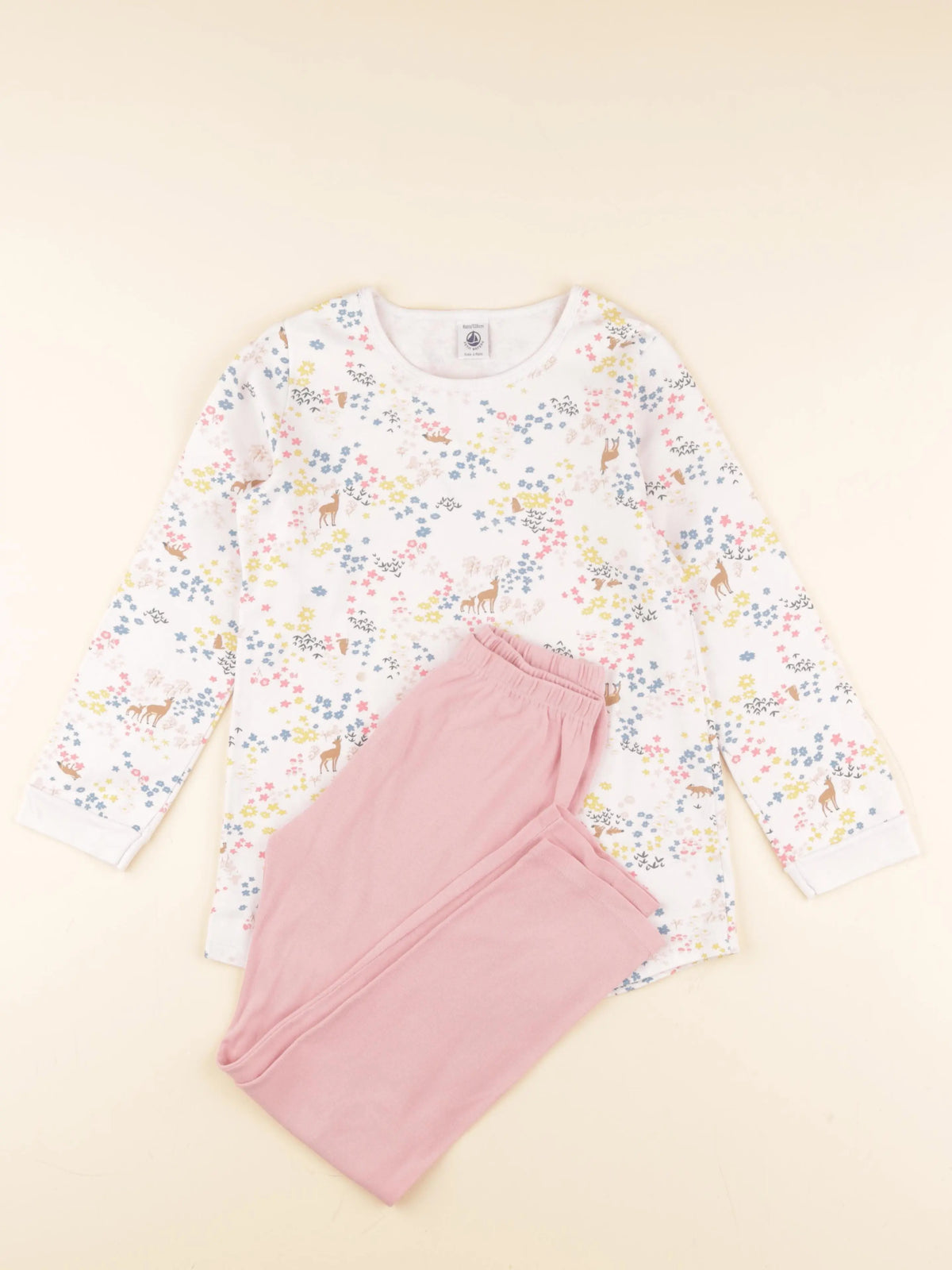 Petit Bateau - pyjama coton rose - 8 ans