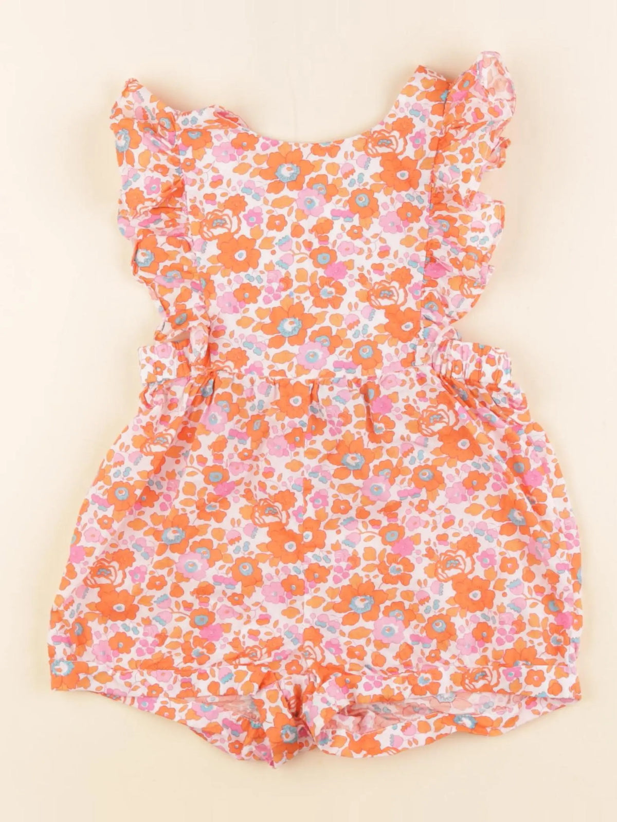 Jacadi - combinaison liberty orange, rose - 36 mois