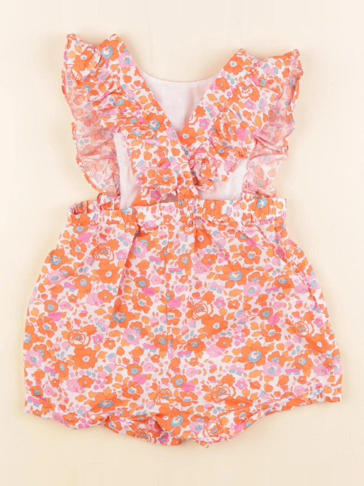 Jacadi - combinaison liberty orange, rose - 36 mois