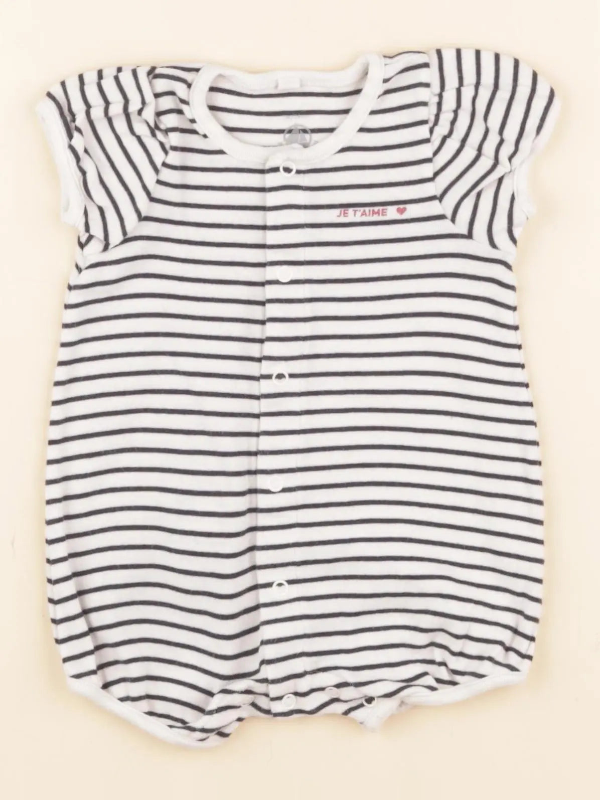 Petit Bateau - pyjama coton bleu, blanc - 1 mois