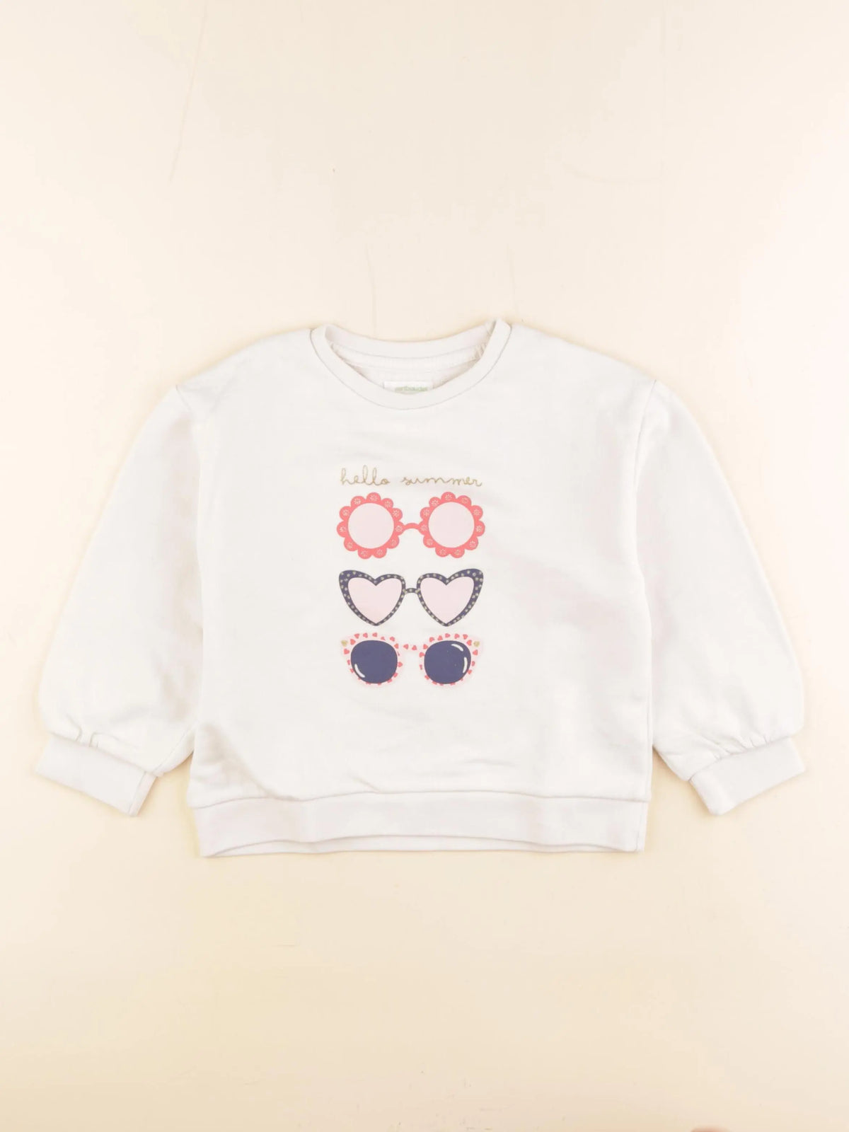 Vertbaudet - sweat beige - 6 ans