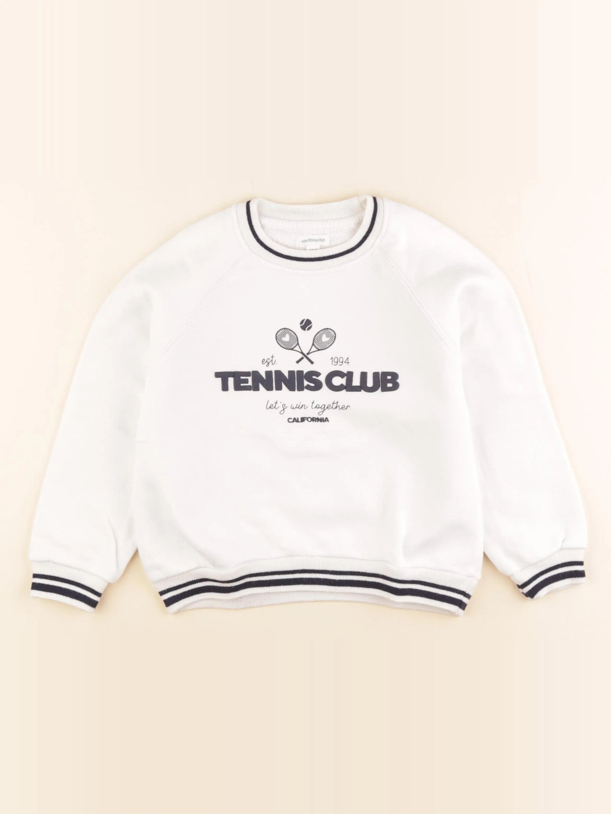 Vertbaudet - sweat blanc - 6 ans