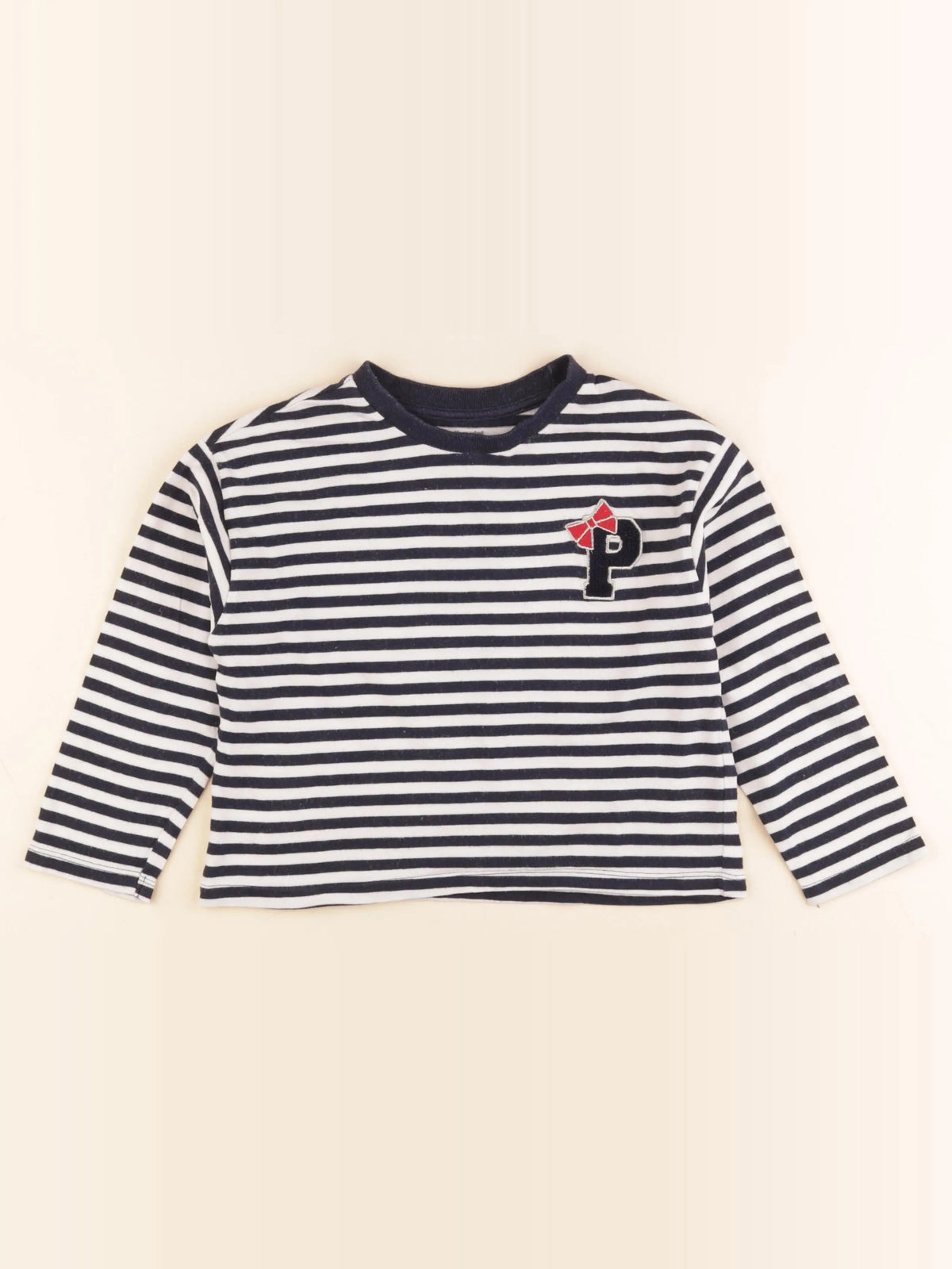 Vertbaudet - tee-shirt beige, bleu - 6 ans