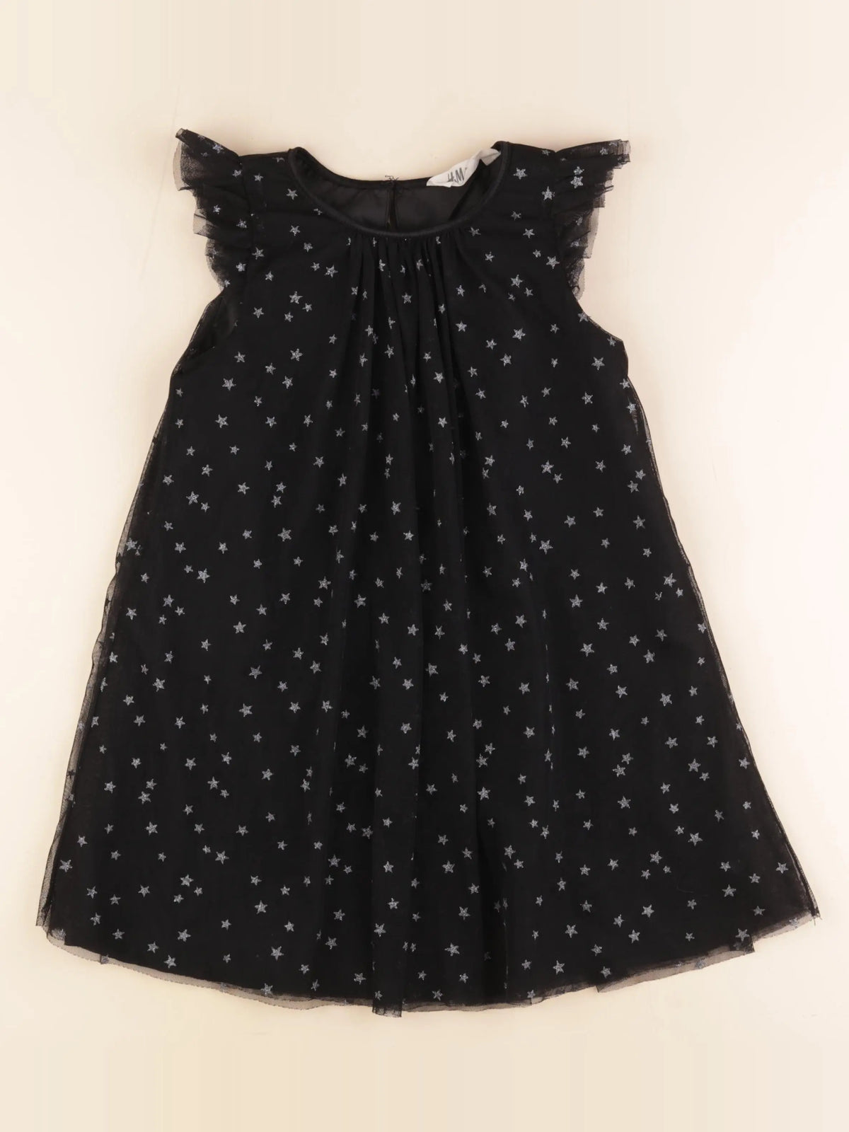 H&M - robe noir, argent - 6/7 ans
