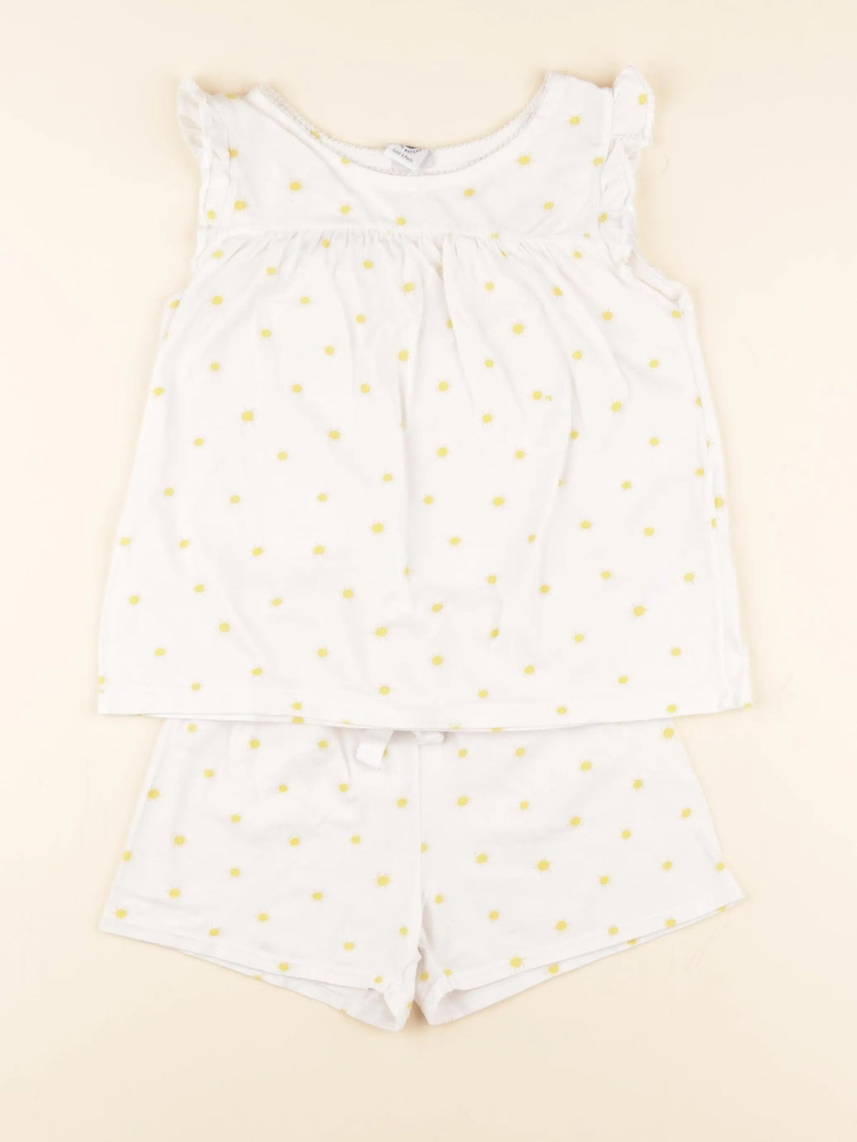 Petit Bateau - pyjama coton blanc, jaune - 5 ans