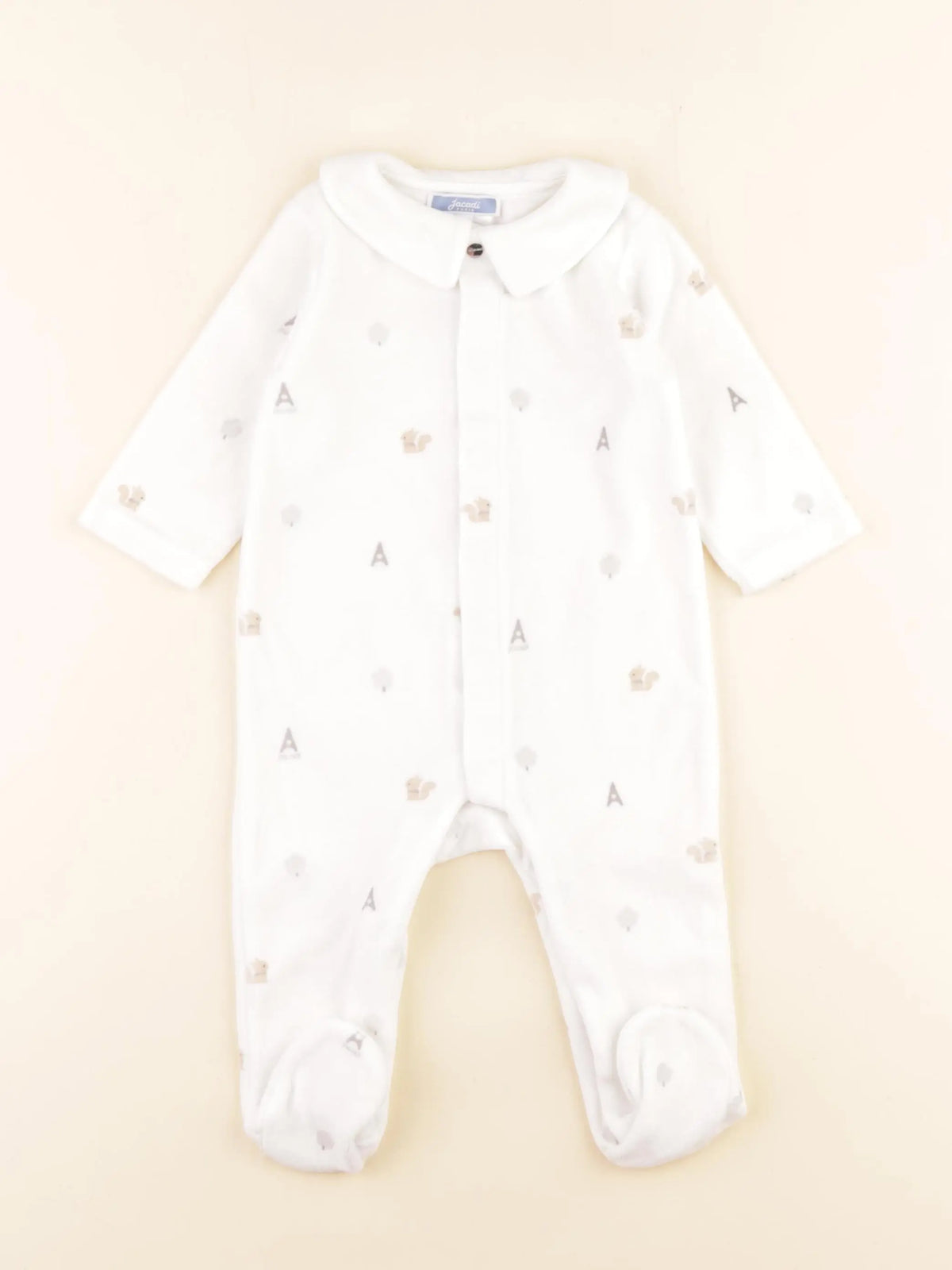 Jacadi - pyjama velours blanc - 6 mois