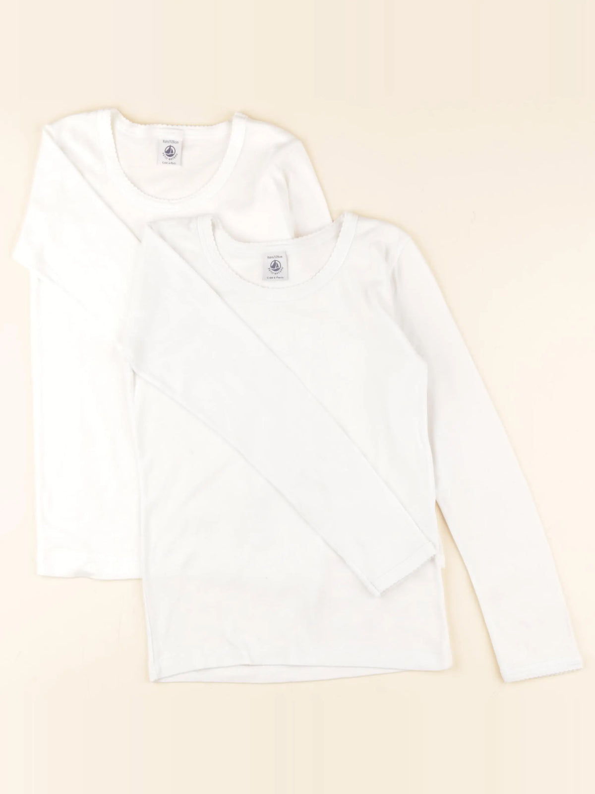 Petit Bateau - lot de 2 maillots de corps blanc - 8 ans
