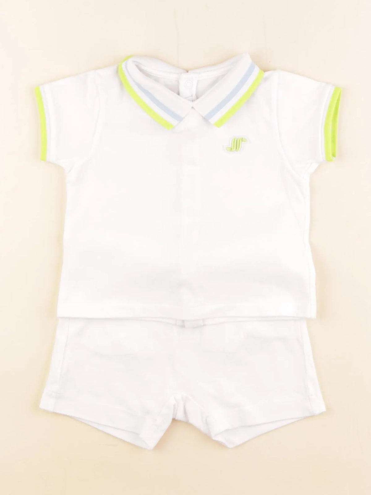 Jacadi - ensemble blanc, vert - 18 mois
