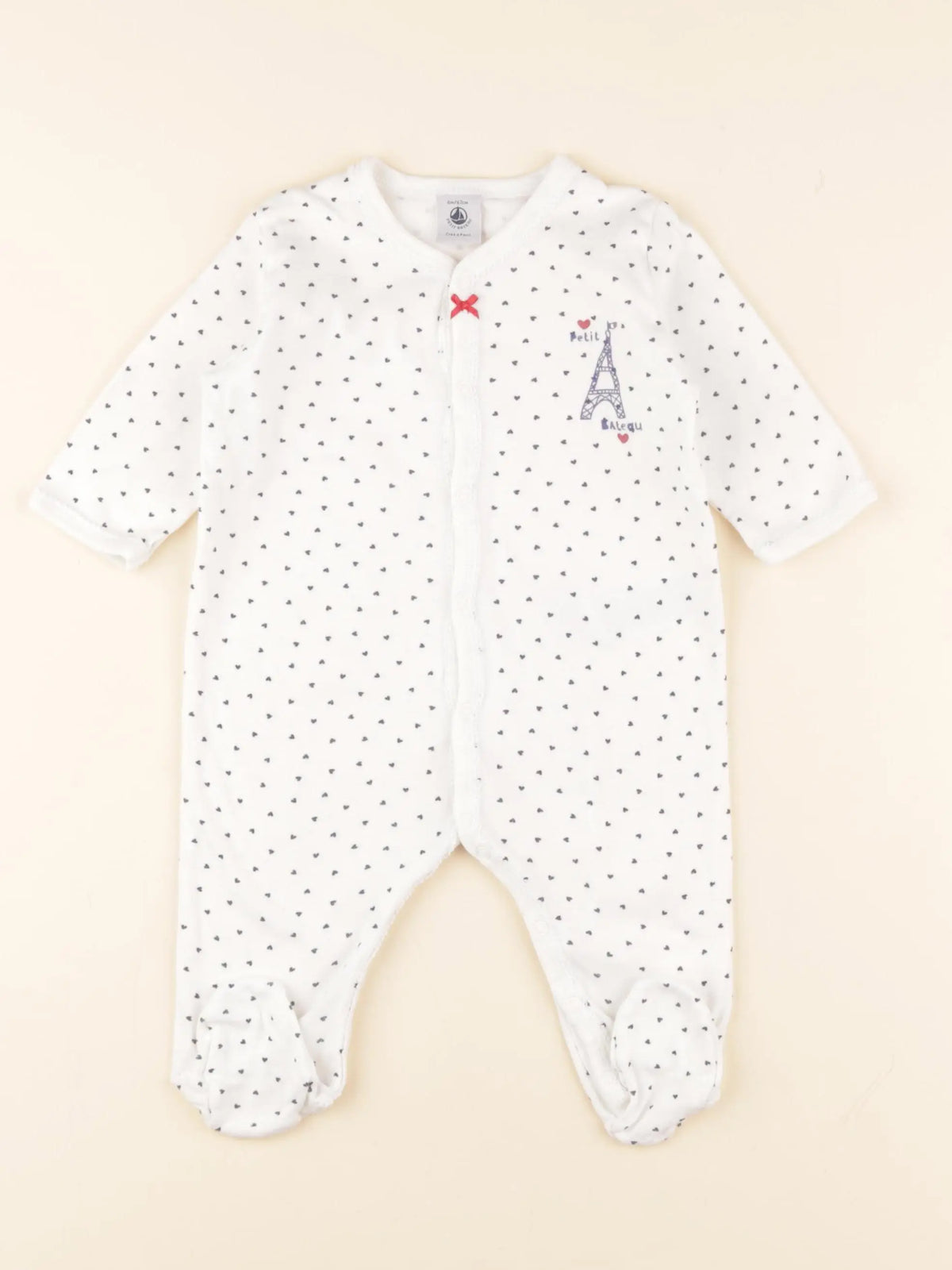 Petit Bateau - pyjama coton bleu, blanc - 6 mois