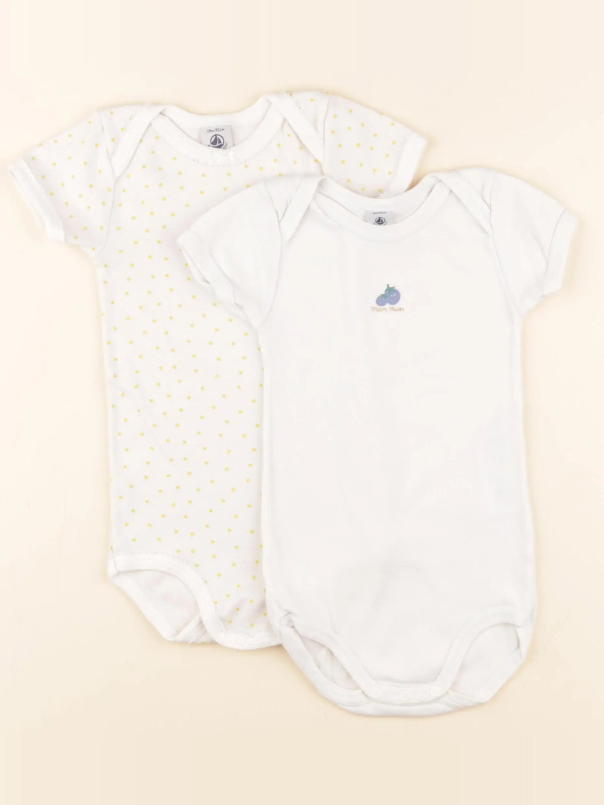 Petit Bateau - lot de 2 bodies en coton multicolore - 18 mois