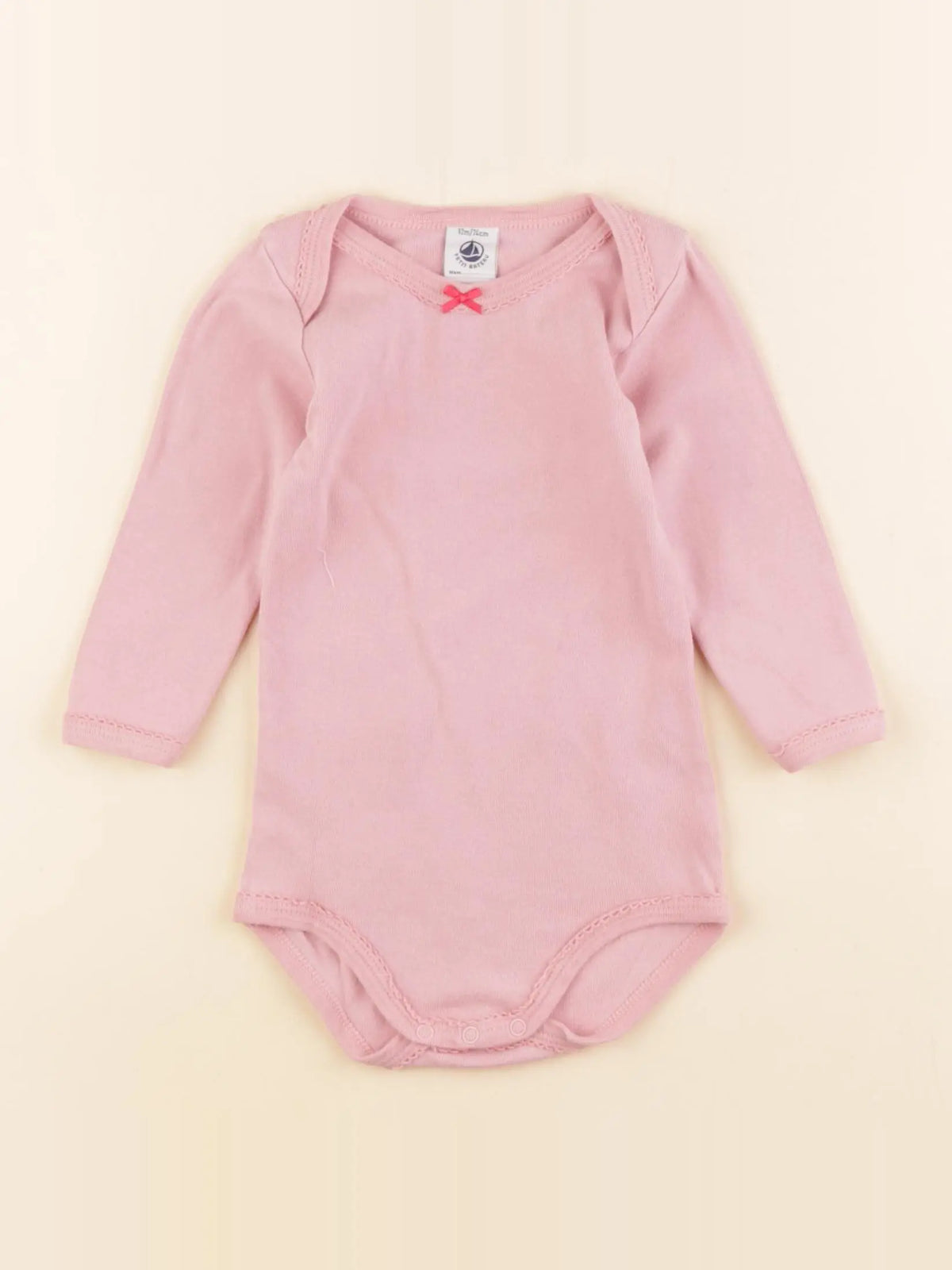 Petit Bateau - body rose - 12 mois