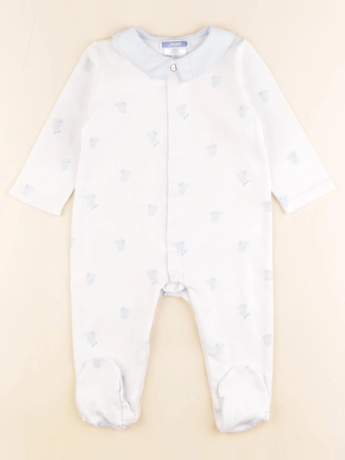 Jacadi - pyjama coton blanc, bleu - 12 mois