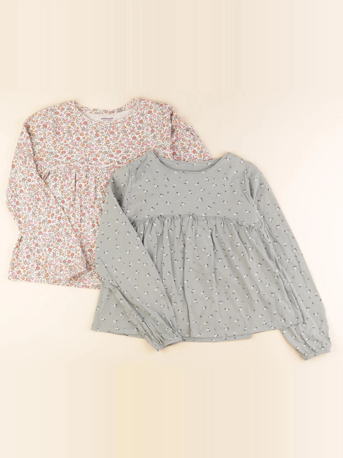 Vertbaudet - lot de 2 tee-shirts vert - 10 ans