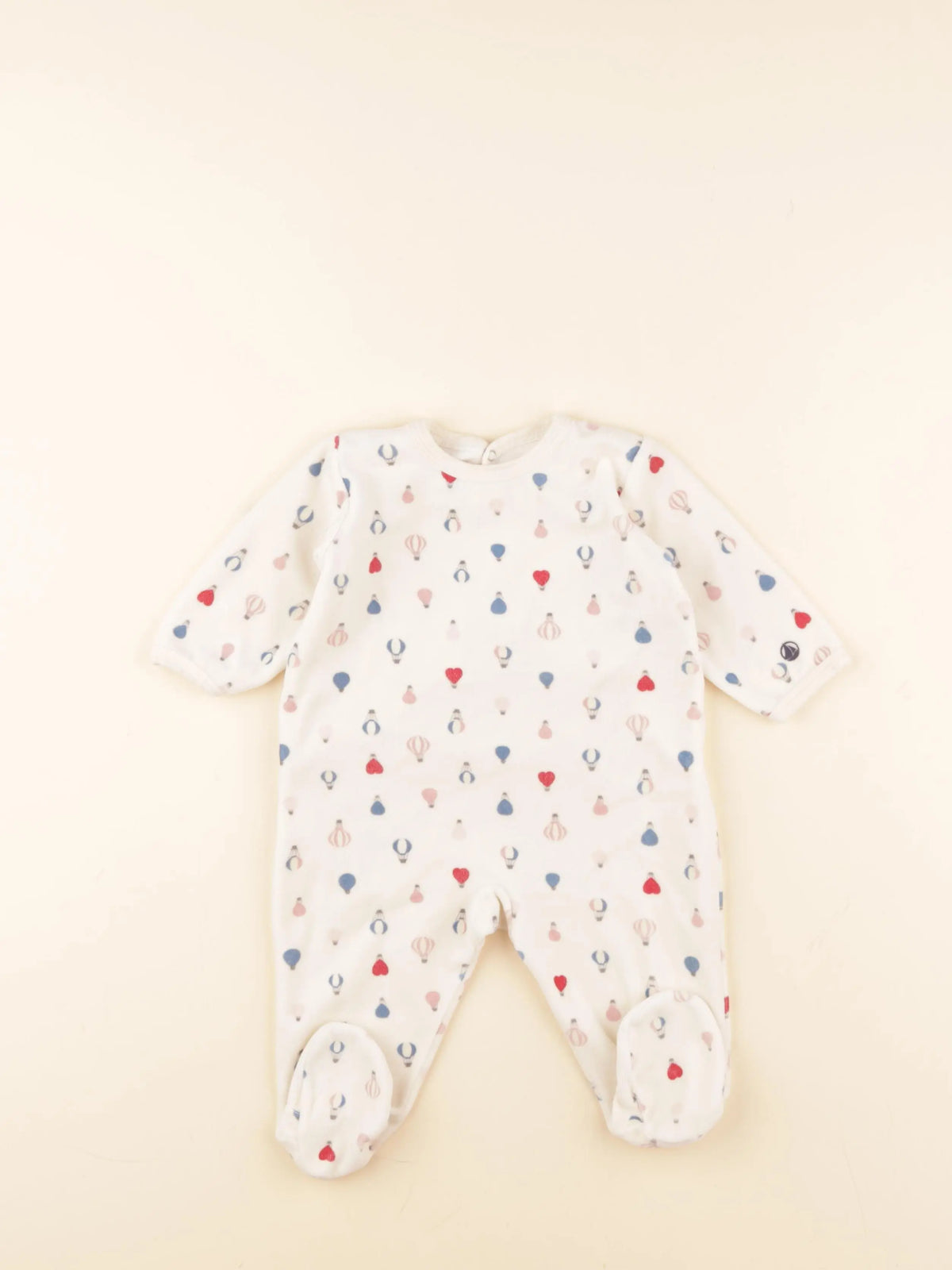 Petit Bateau - pyjama velours beige - 6 mois