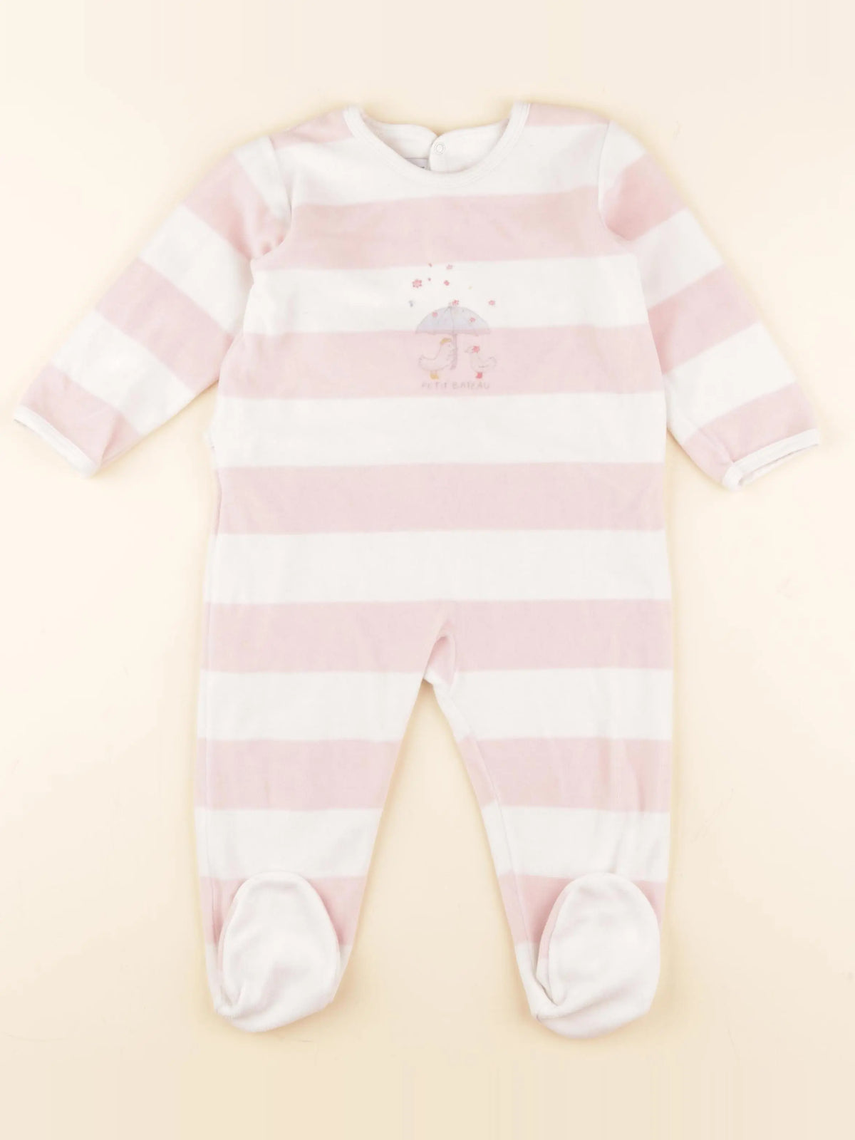 Petit Bateau - pyjama velours rose - 18 mois