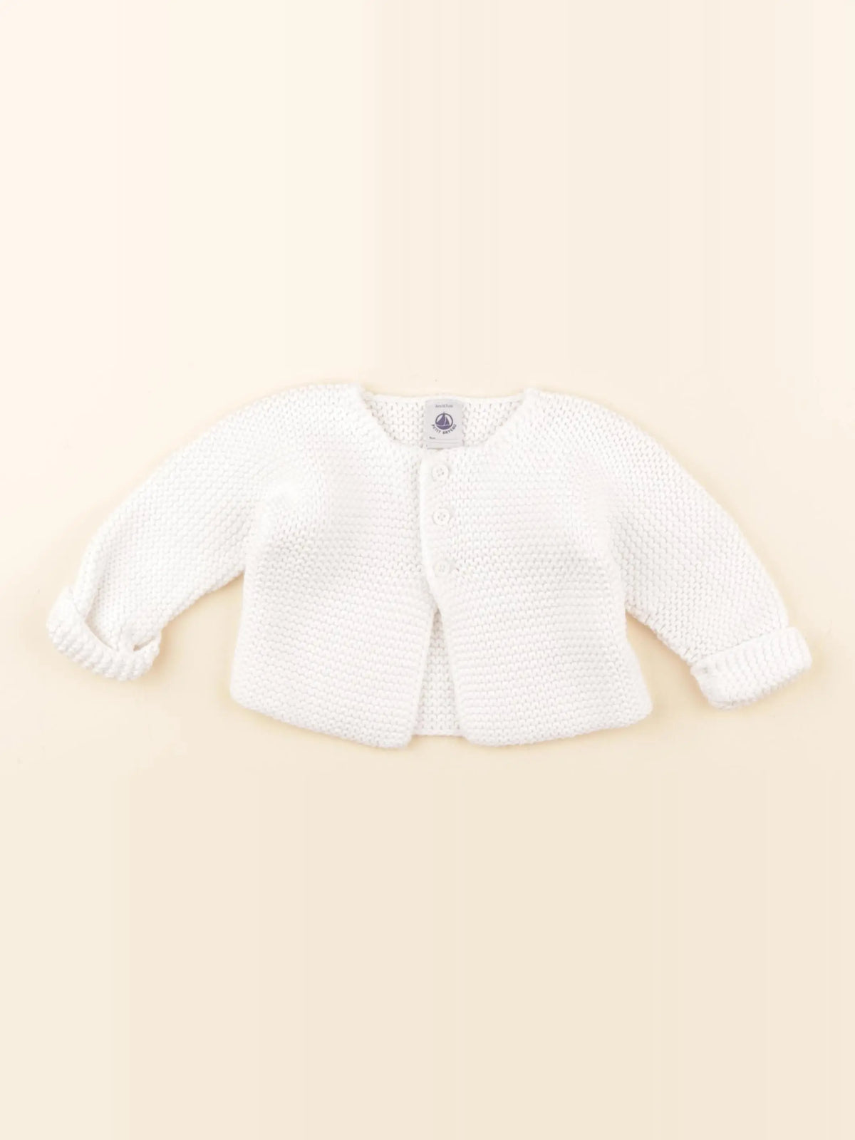 Petit Bateau - gilet blanc - 6 mois