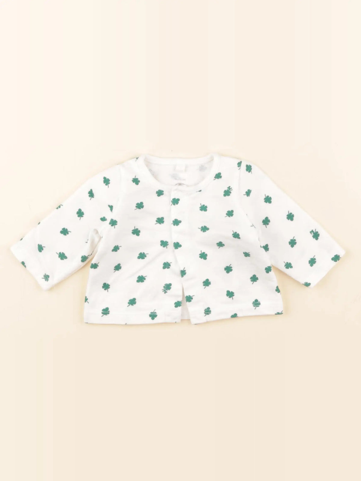 Petit Bateau - sweat vert, blanc - 1 mois
