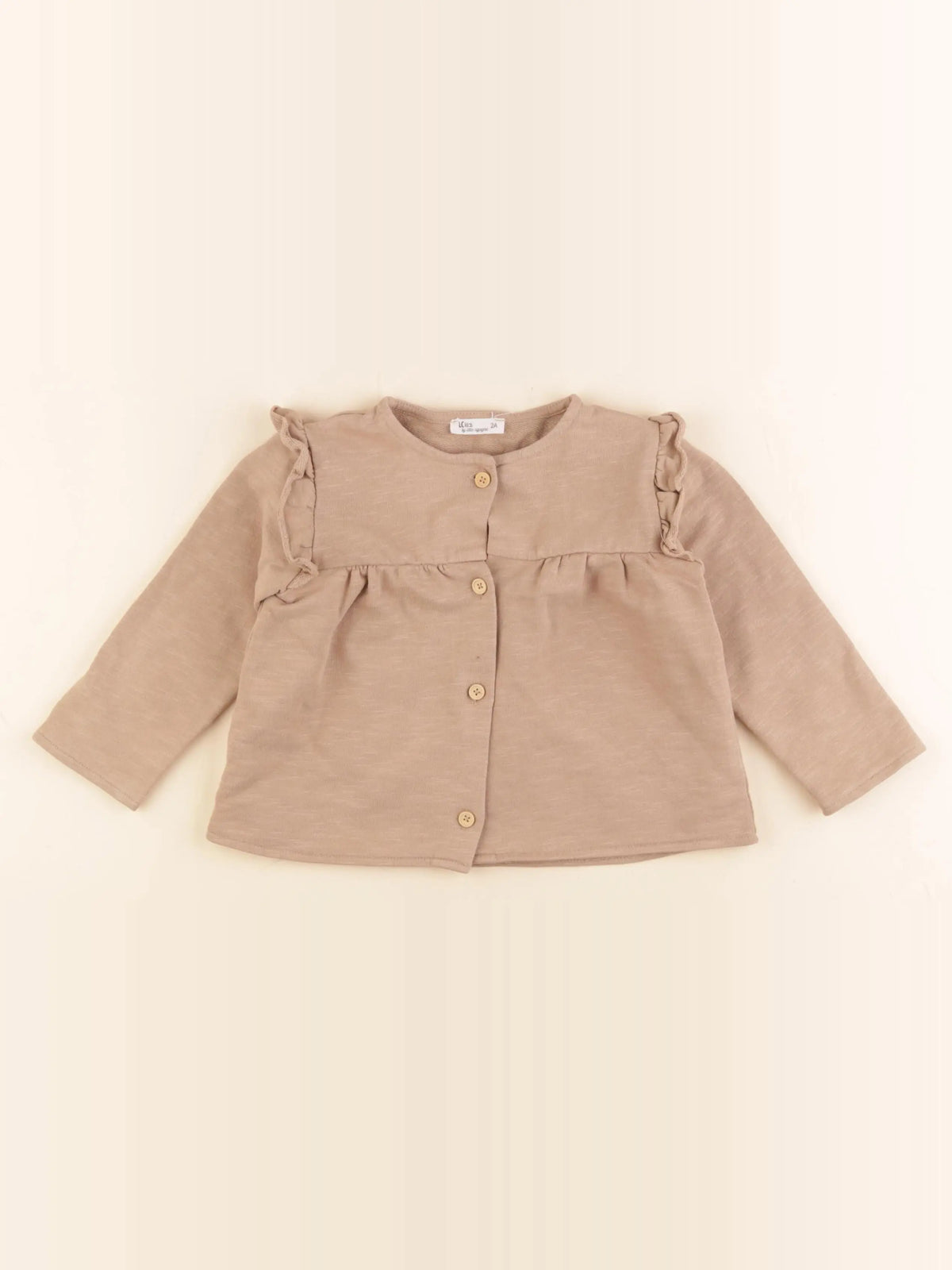 Little Cigogne - gilet marron - 2 ans