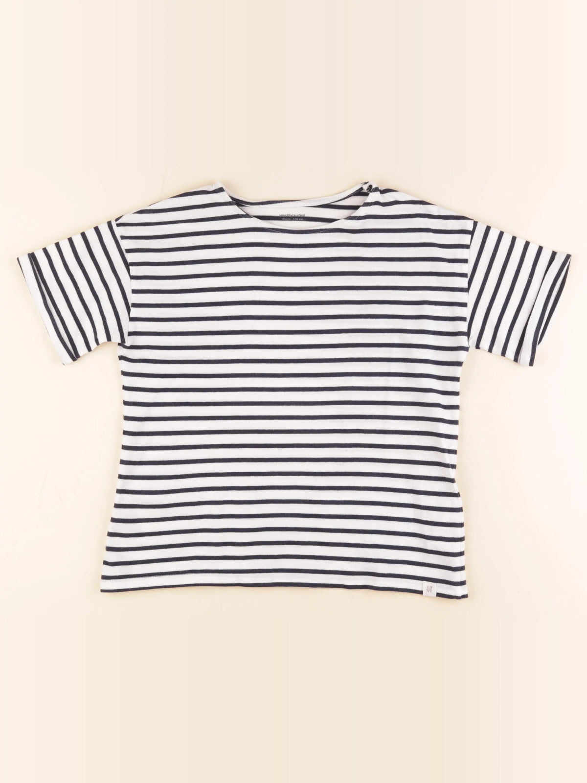 Vertbaudet - tee-shirt bleu, blanc - 10 ans