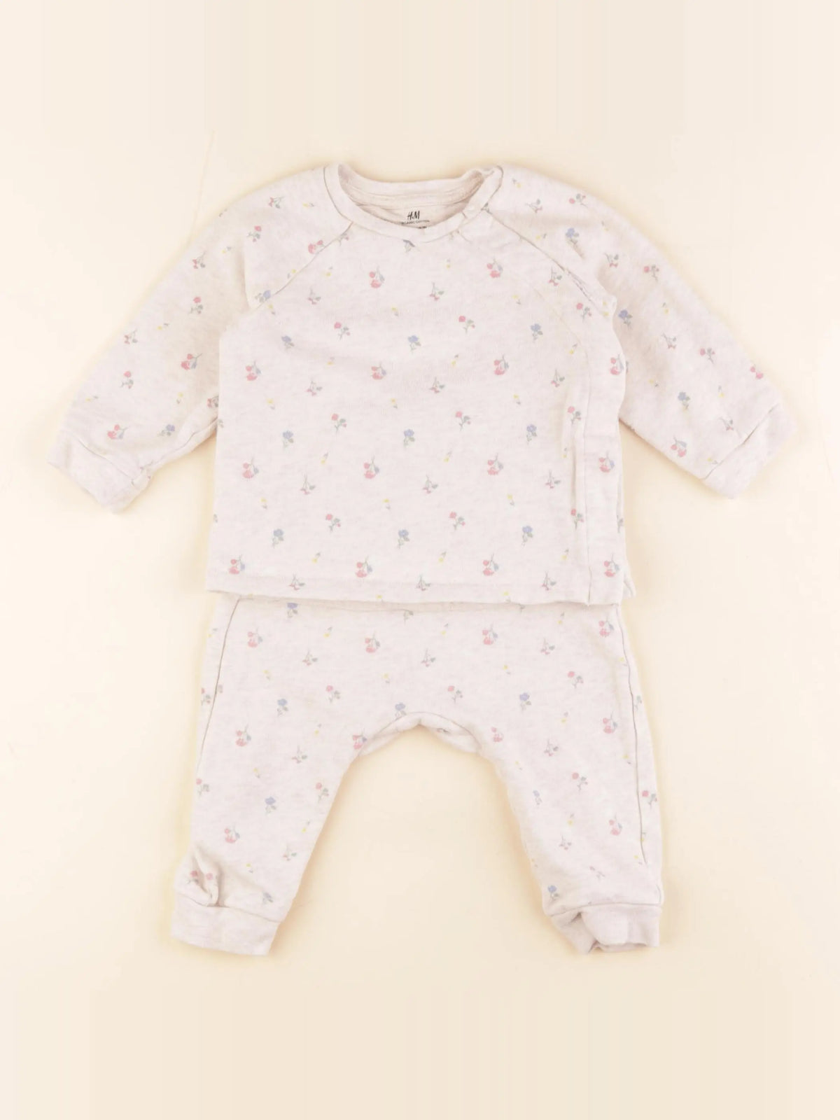 H&M - ensemble beige - 6/9 mois