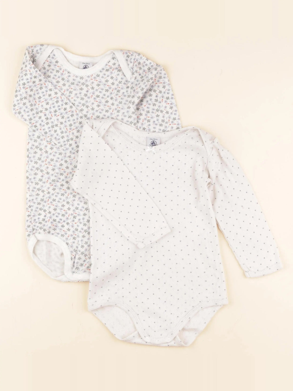 Petit Bateau - lot de 2 bodies en coton multicolore - 24 mois