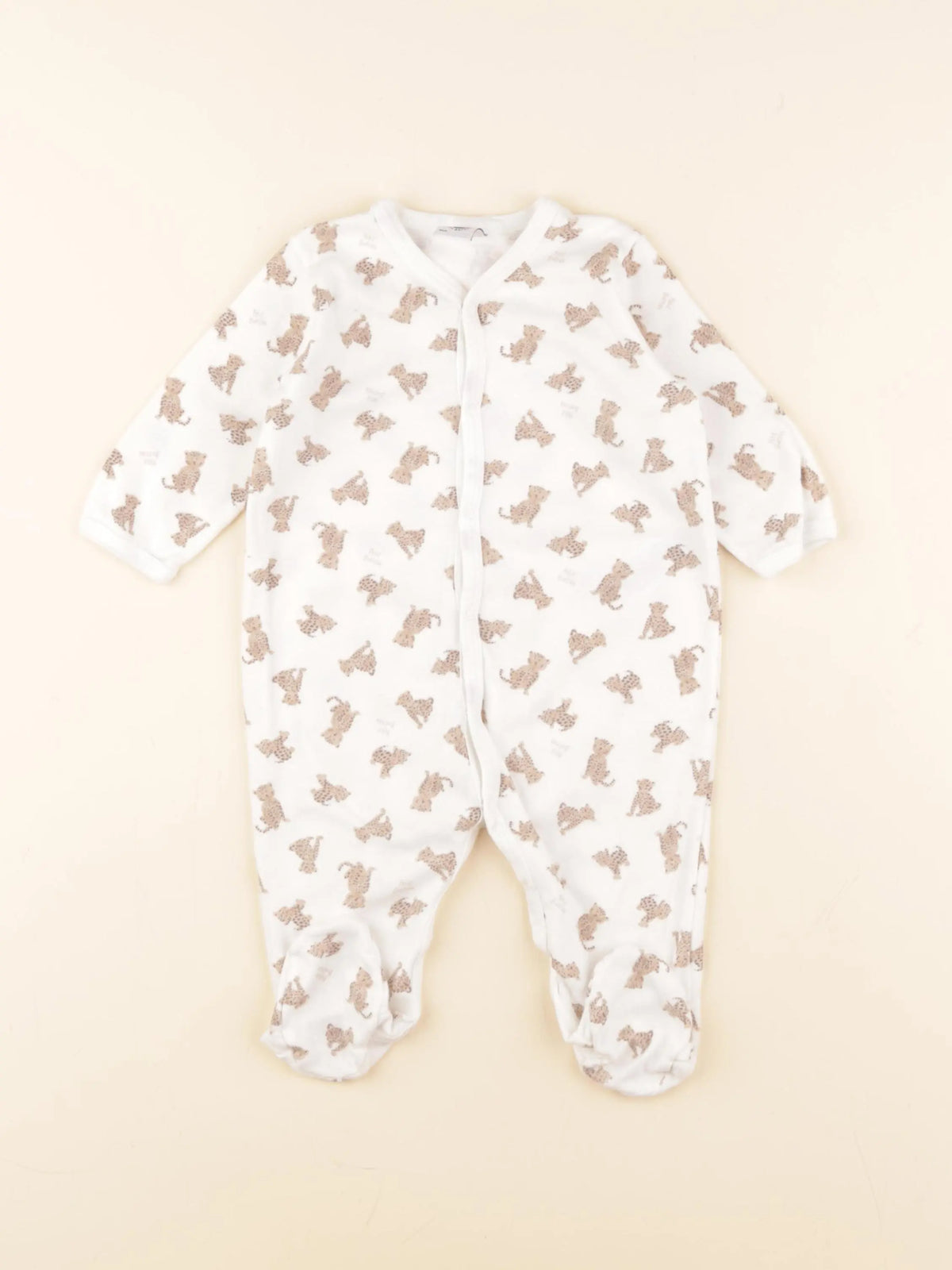 Petit Bateau - pyjama coton beige - 6 mois