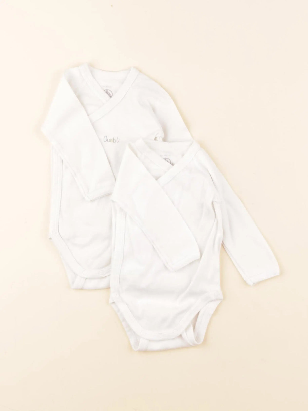 Petit Bateau - lot de 2 bodies en coton blanc - 3 mois