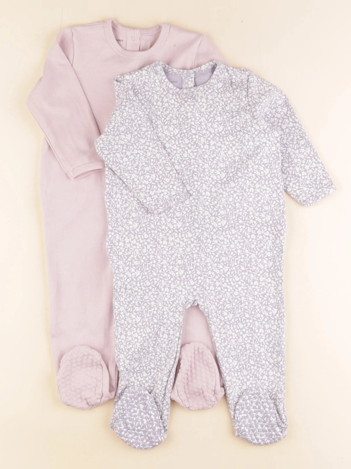 Vertbaudet - lot de 2 pyjamas coton violet, rose - 18 mois