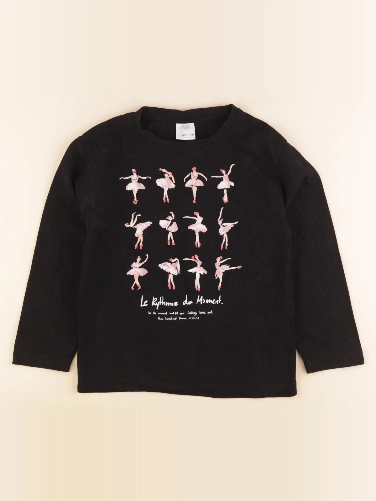 Zara - tee-shirt noir - 6/7 ans