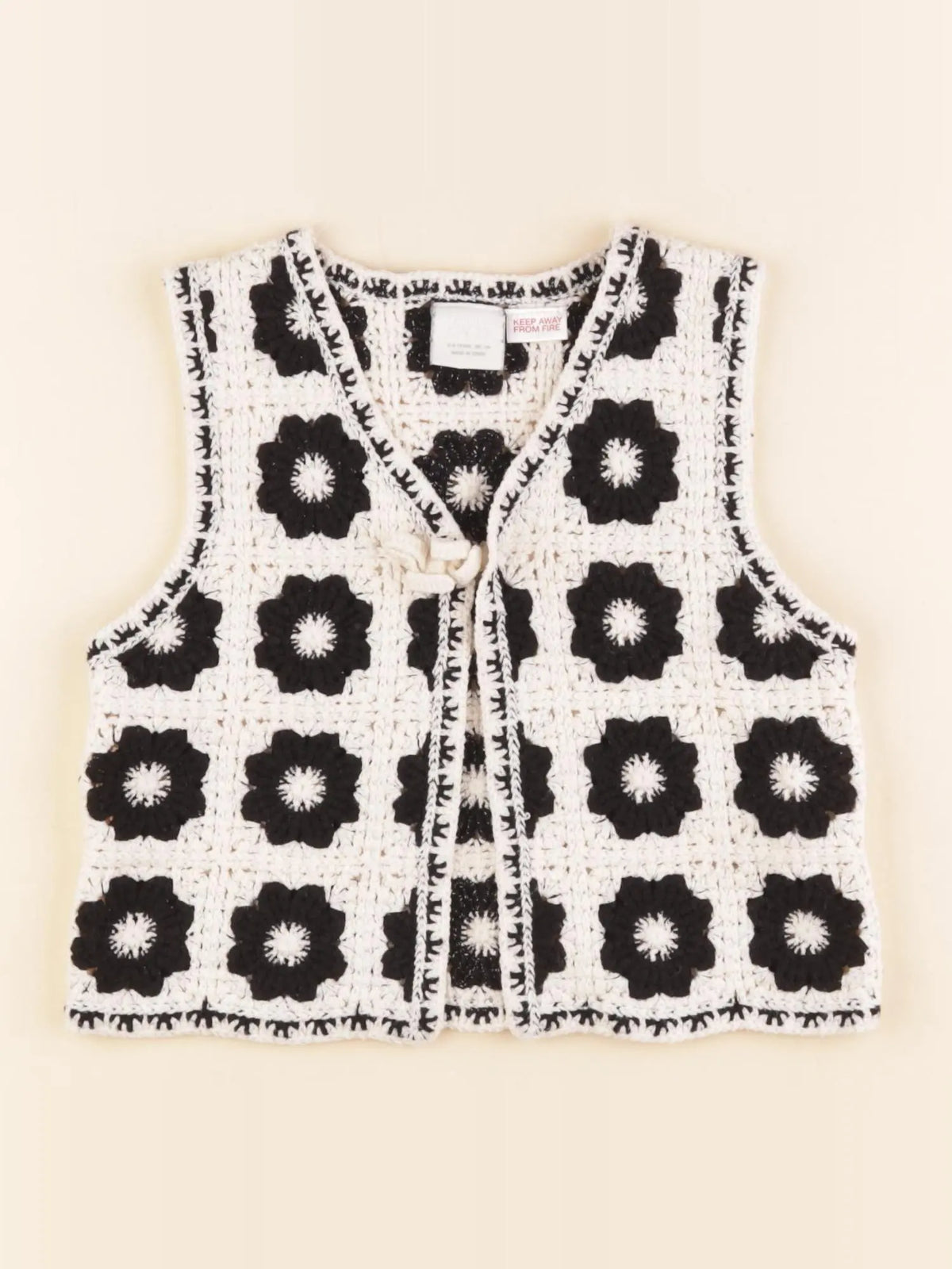 Zara - gilet beige, noir - 2/3 ans