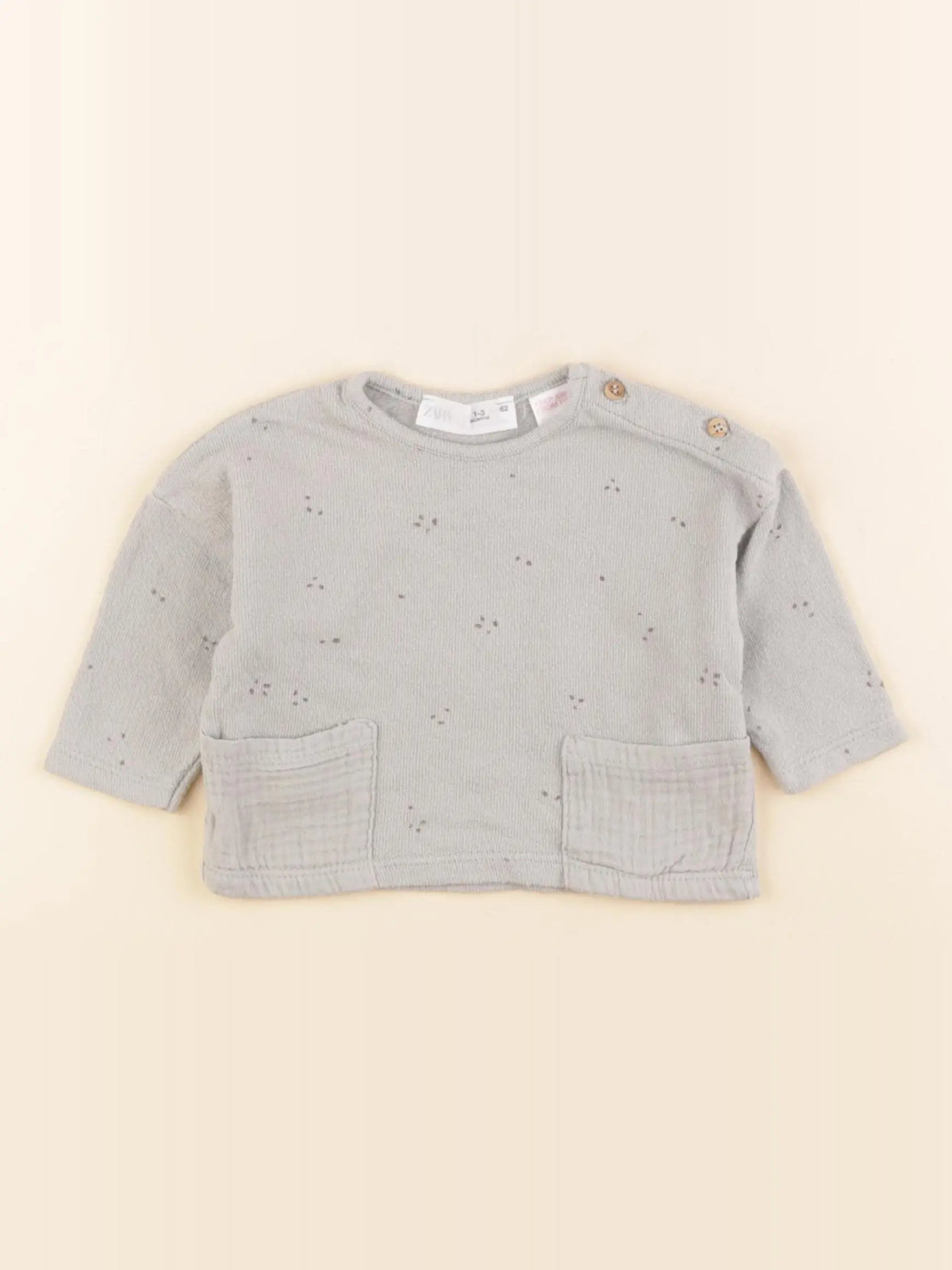Zara - sweat vert - 1/3 mois