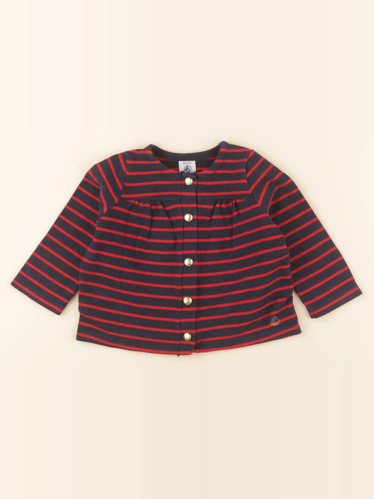 Petit Bateau - sweat bleu - 18 mois