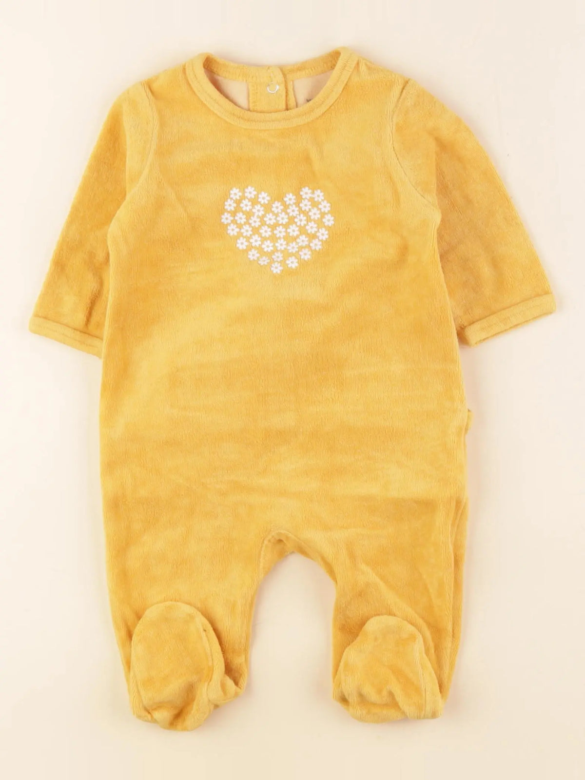 Vertbaudet - pyjama velours jaune - 3 mois