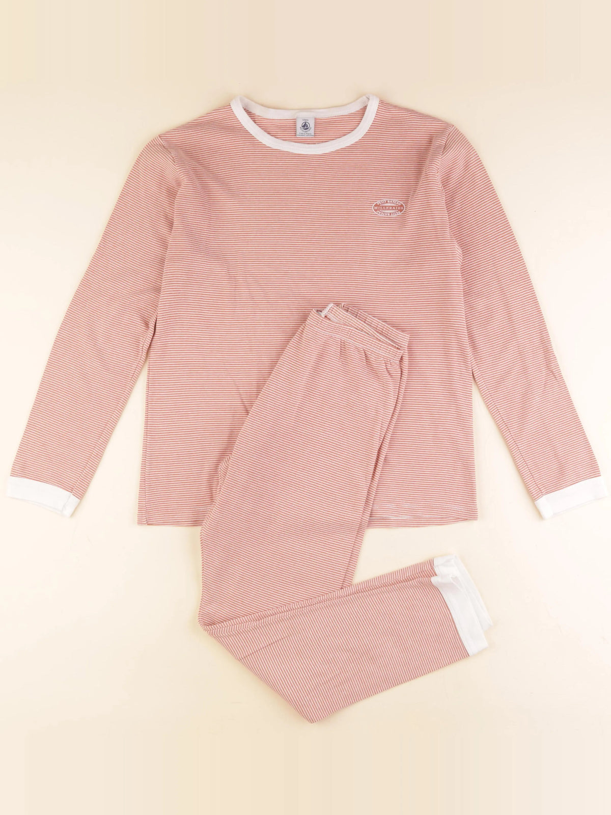 Petit Bateau - pyjama coton orange - 14 ans