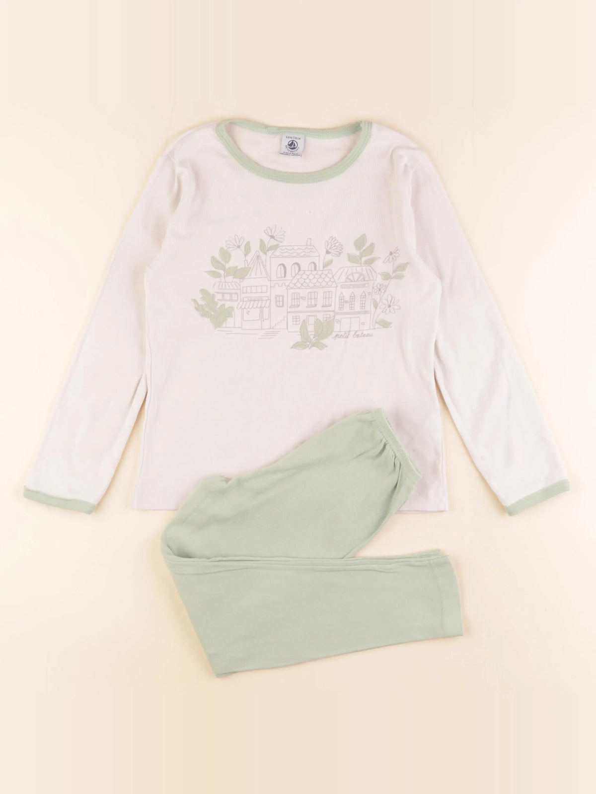 Petit Bateau - pyjama coton blanc - 6 ans