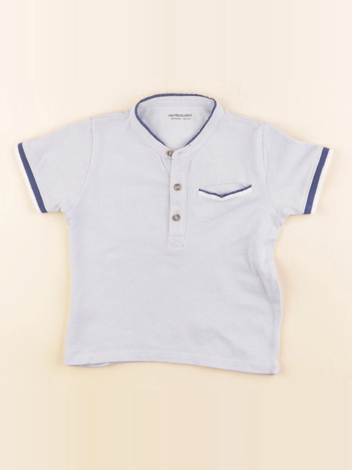 Vertbaudet - polo bleu - 24 mois