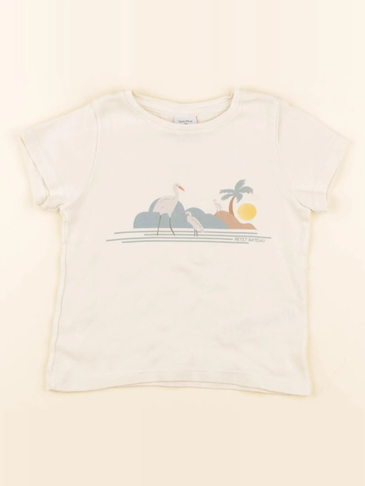 Petit Bateau - tee-shirt beige - 3 ans